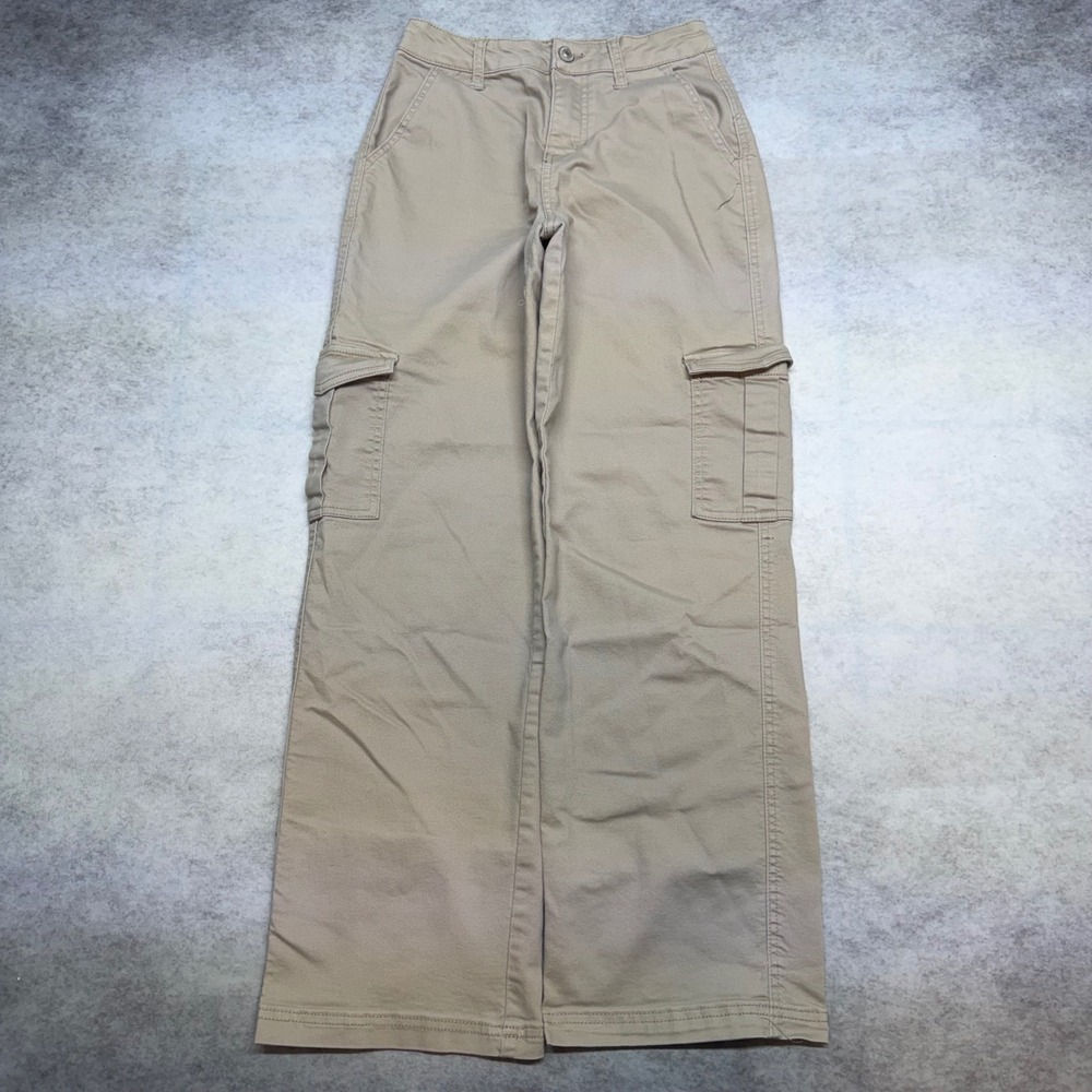Wax Jean Collection Khaki Cargo‎ Pants Wide Leg Y2K Skater Tan Size 0/24